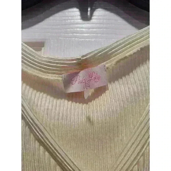 Vintage Pink Lily Size 2X Ivory Pleated Long-sleeved Blouse Top Made in USA NWOT - Picture 4 of 8